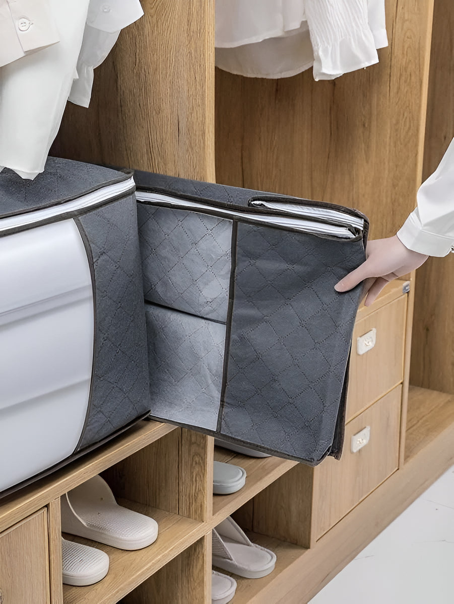 3 Unidades Organizador De Bolsas De Almacenamiento De Ropa Color Gris Tnt 3u