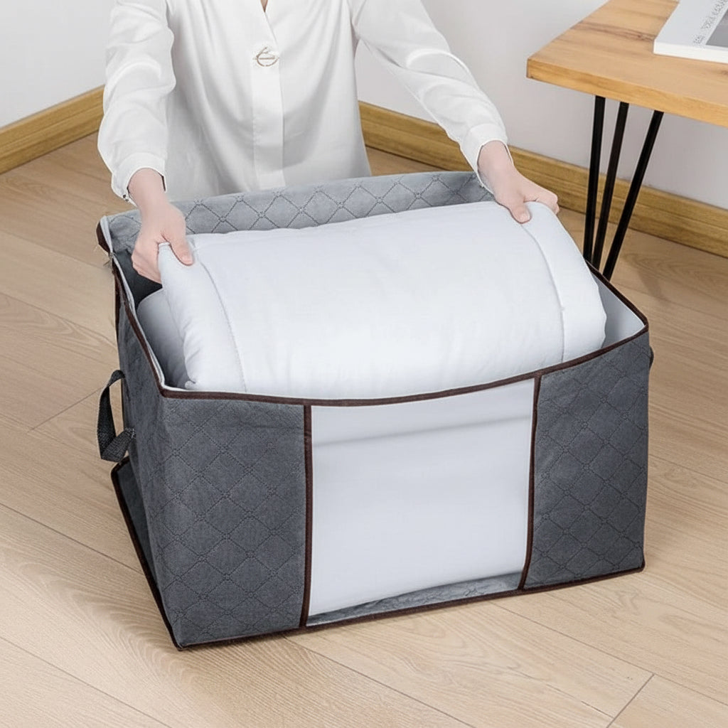 3 Unidades Organizador De Bolsas De Almacenamiento De Ropa Color Gris Tnt 3u