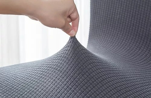 6 Funda De Silla Disenos Cuadros Spandex Color Cafe