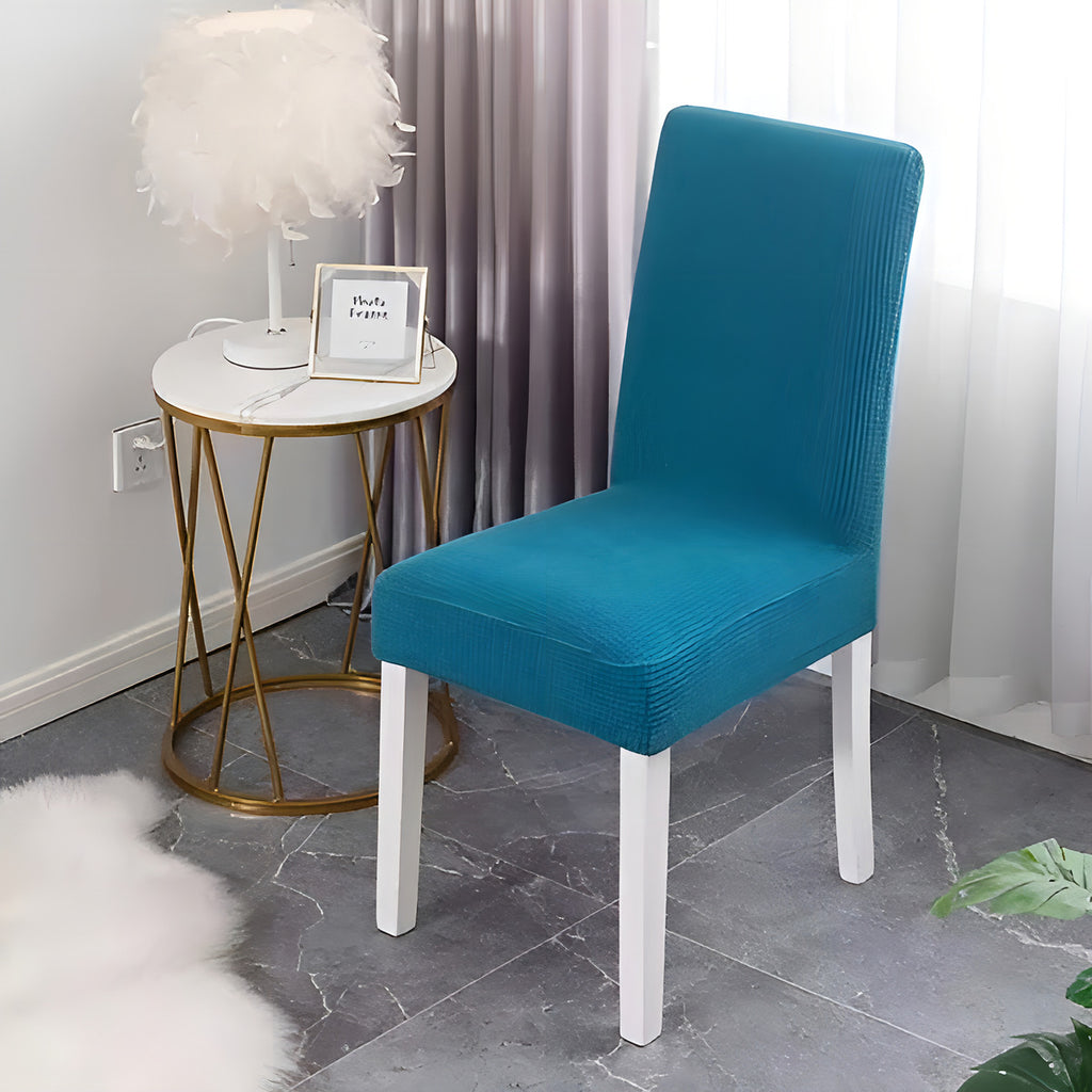 6 Funda De Silla Disenos Cuadros Spandex Color Cafe