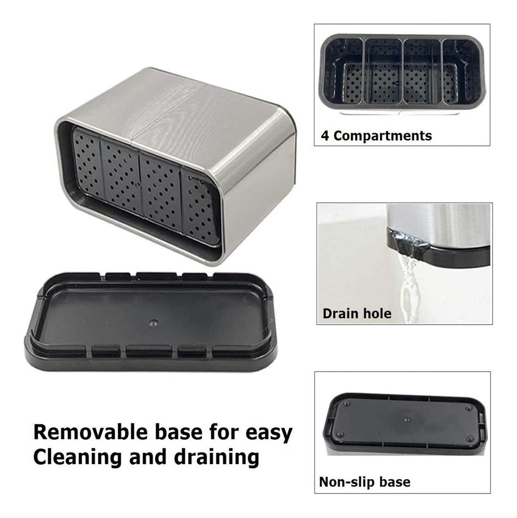 Almacenamiento De Cubiertos De Acero Inoxidable Con Función Plateado