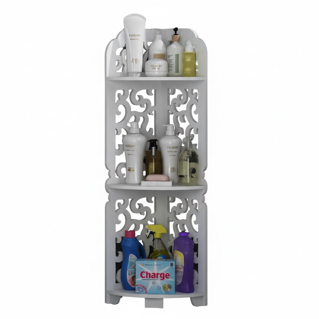 Estante Organizador Para Baño 3 Compartimentos Con Diseño Color Blanco