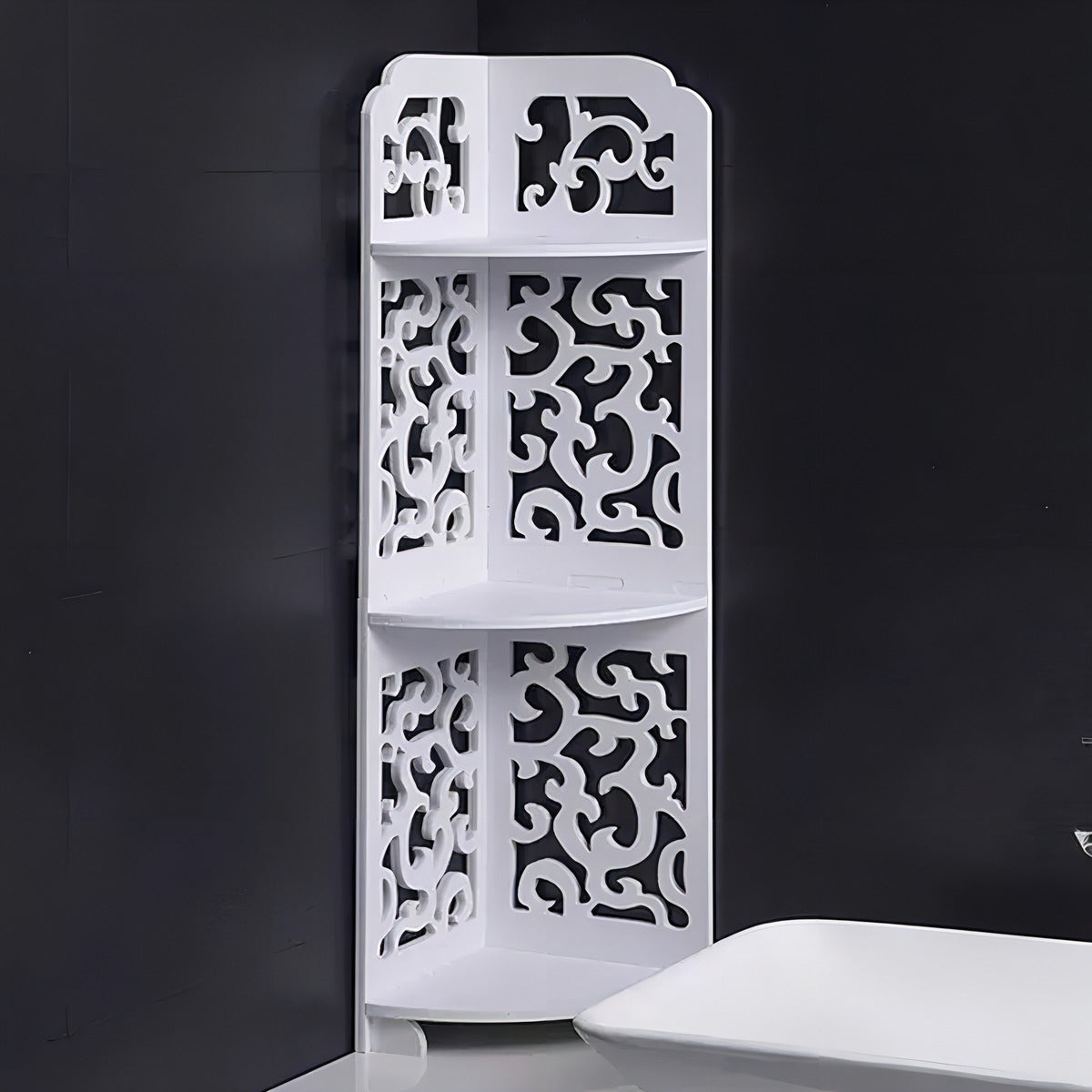 Estante Organizador Para Baño 3 Compartimentos Con Diseño Color Blanco