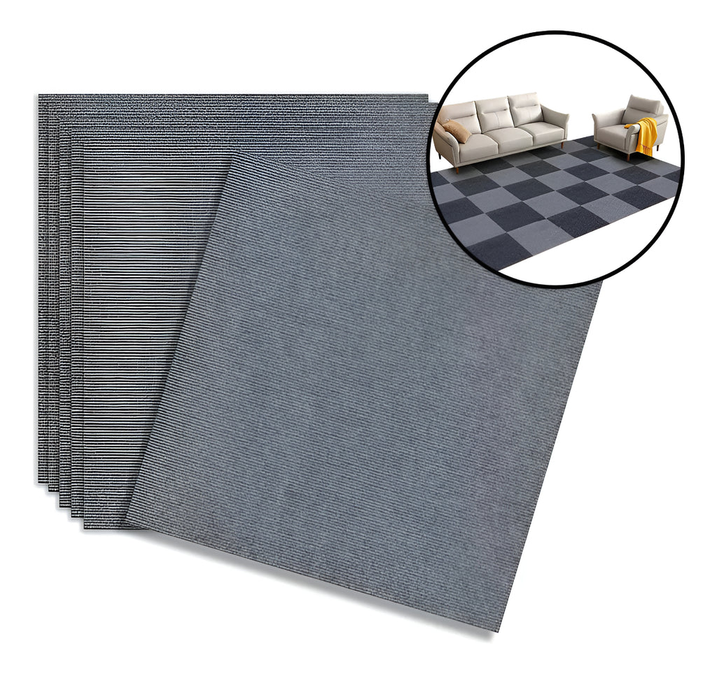 Alfombra Láminas Adhesivas Cubre Muros Color - 60x60cm Color Negro