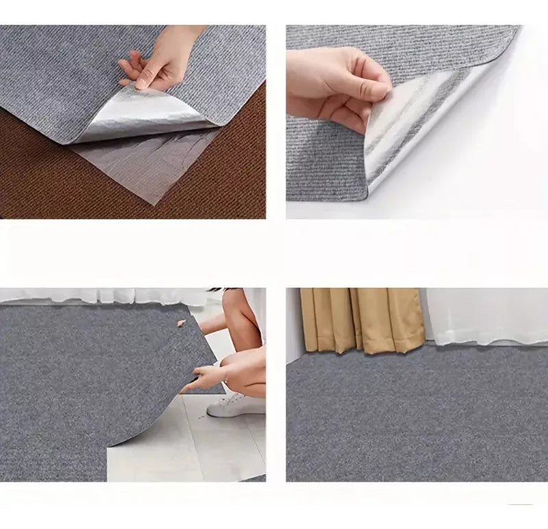 Alfombra Láminas Adhesivas Cubre Muros Color - 60x60cm Color Negro