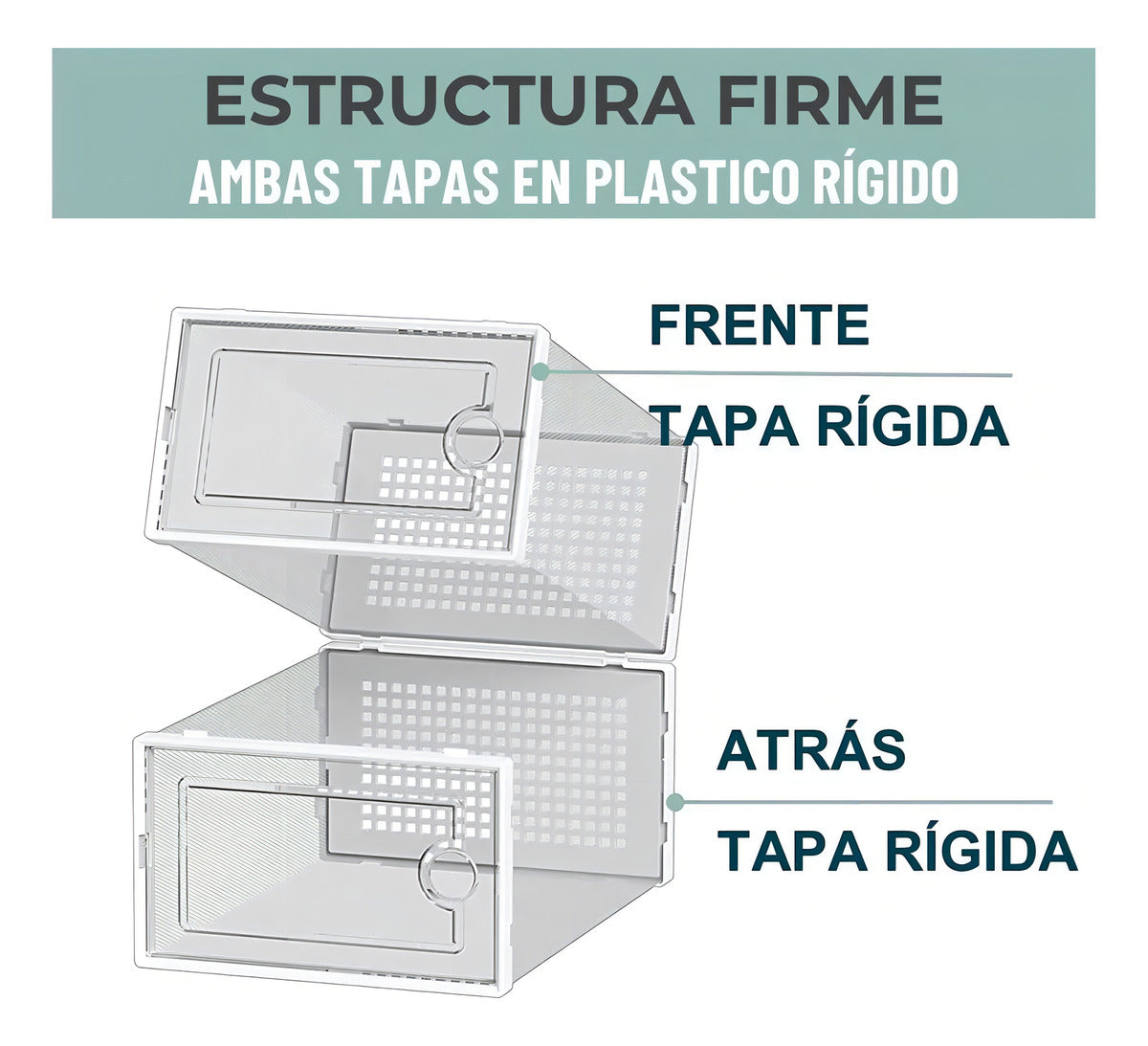 Caja Organizadora De Zapatos Set 4 Apilables Y Firme