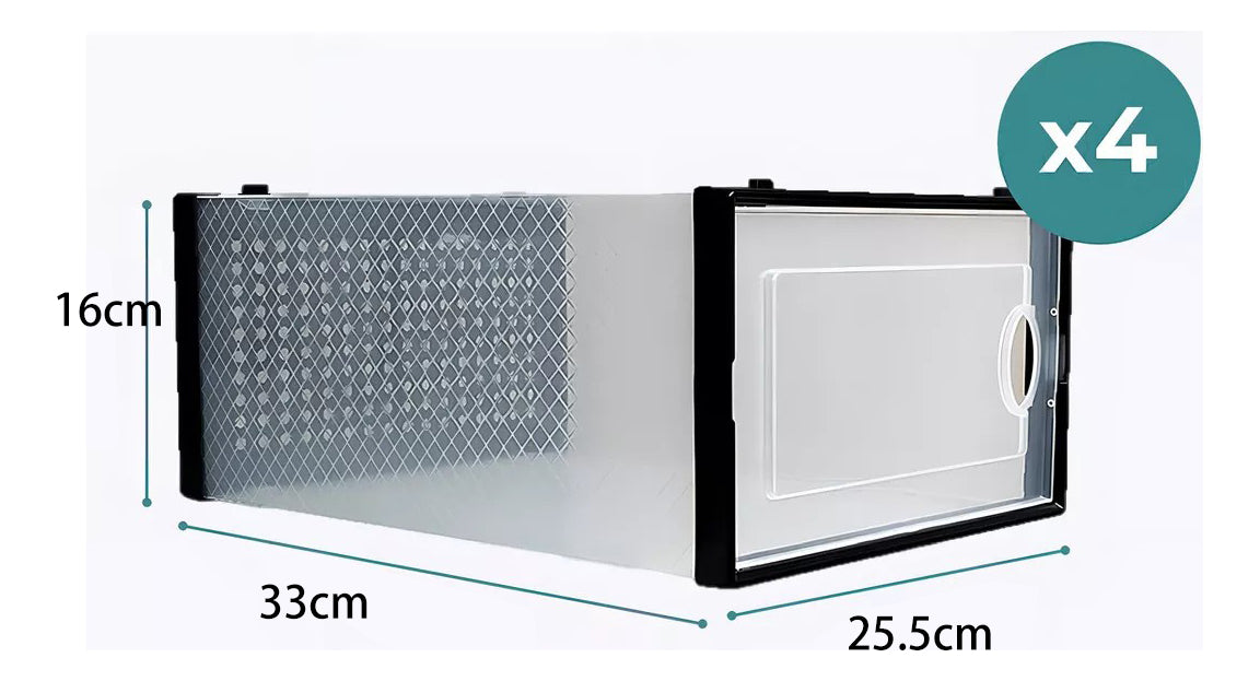 Caja Organizadora De Zapatos Set 4 Apilables Y Firme