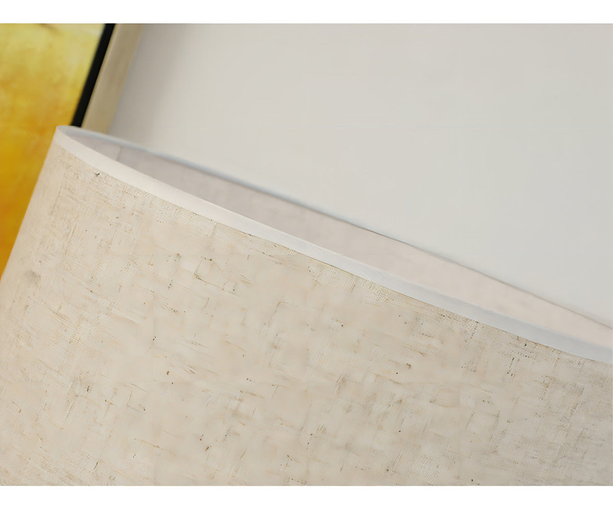 Lámpara de Pie Base Metal Negra Pantalla Plástica Blanca E27 145cm