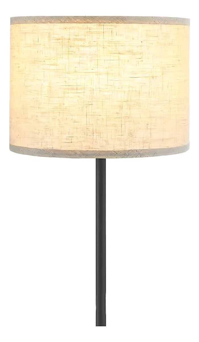 Lámpara de Pie Base Metal Negra Pantalla Plástica Blanca E27 145cm