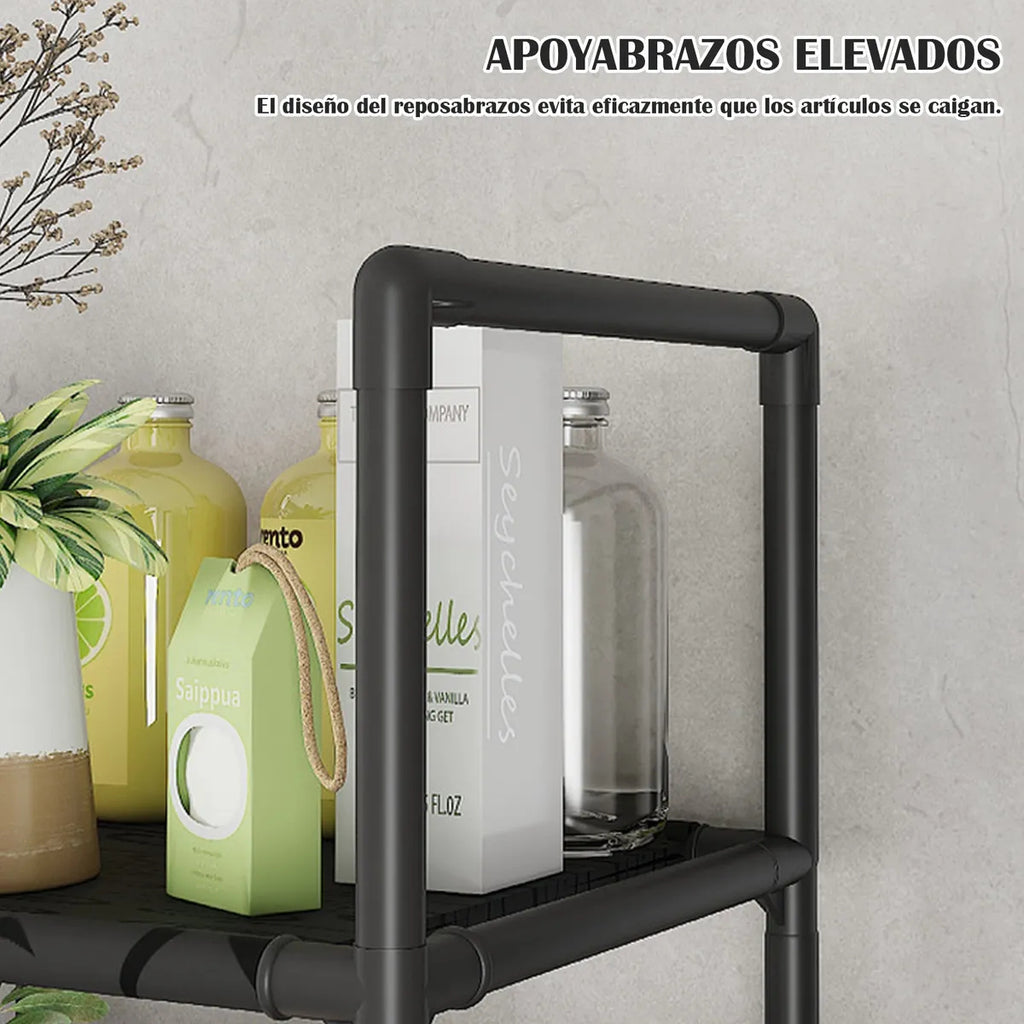 Estante Organizador Okay Para Lavadora Baño Metal 2 Niveles Negro