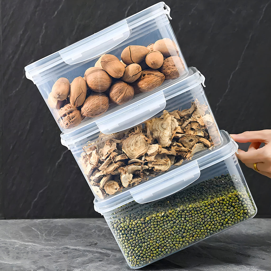 Envases Herméticos Transparente Plástico Desagüe 3 Unidades