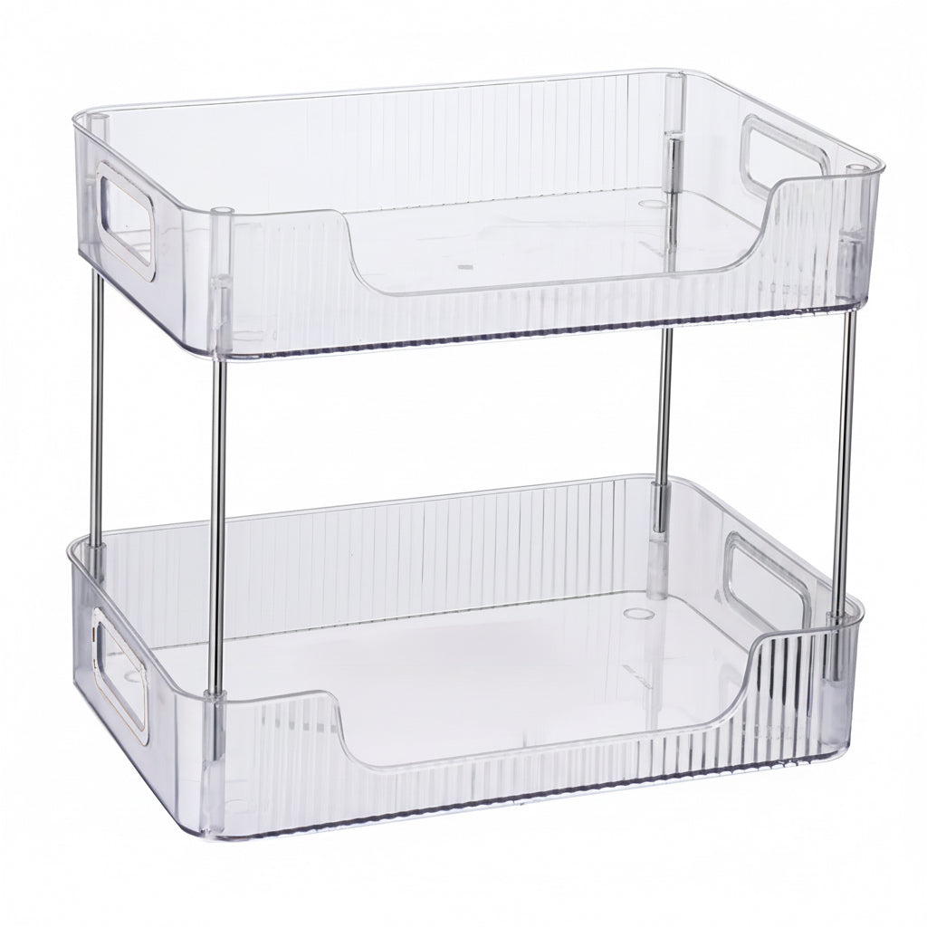 Estante Organizador Escritorio Oficina Maquillaje 2 Niveles Color Blanco