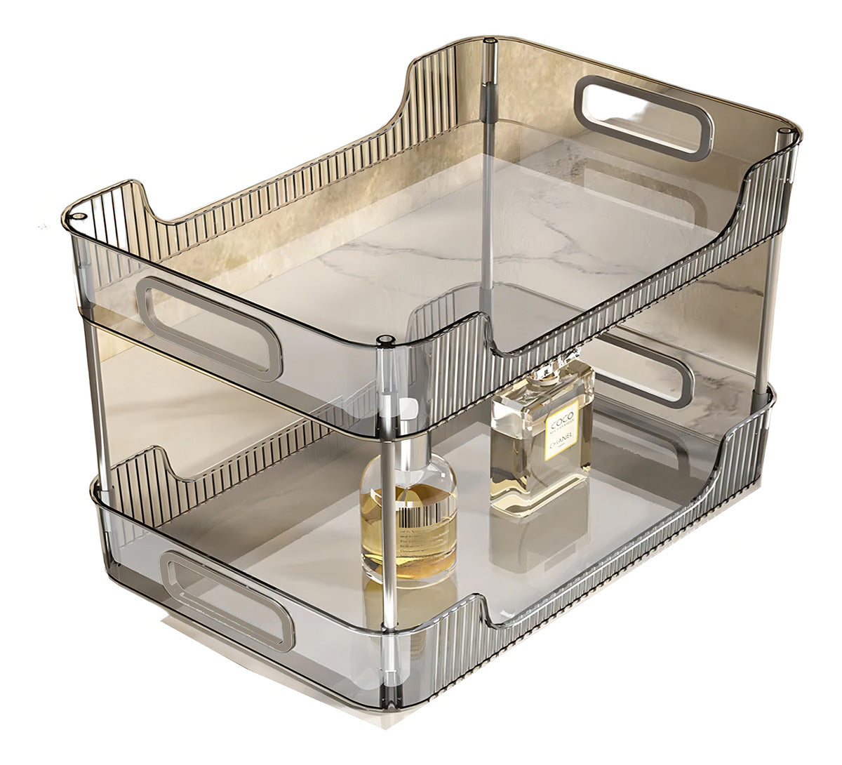 Estante Organizador Escritorio Oficina Maquillaje 2 Niveles Color Blanco