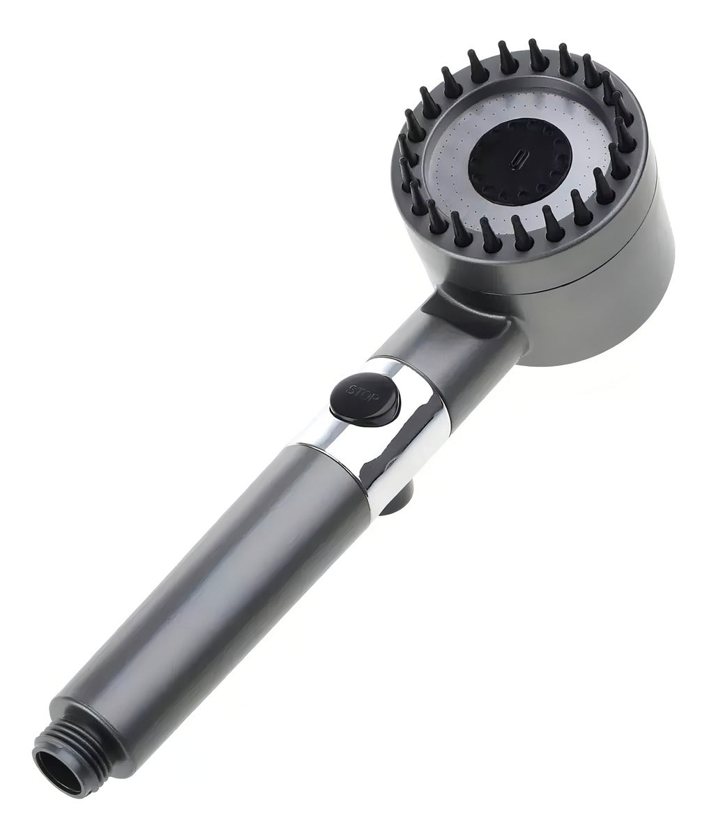 Cabezal Ducha Haiton Iónico Masaje Redondo 8cm Metal Gris Oscuro