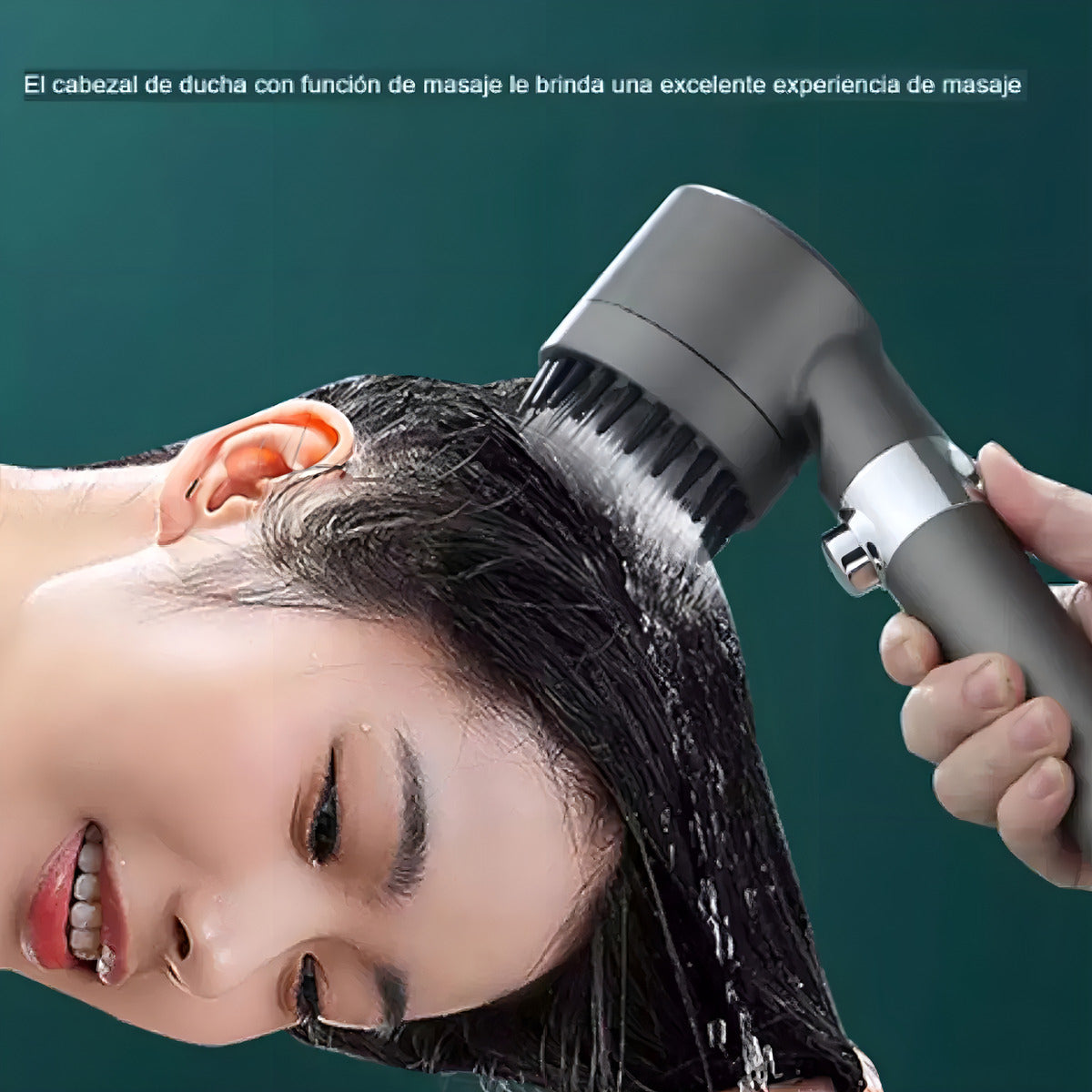 Cabezal Ducha Haiton Iónico Masaje Redondo 8cm Metal Gris Oscuro