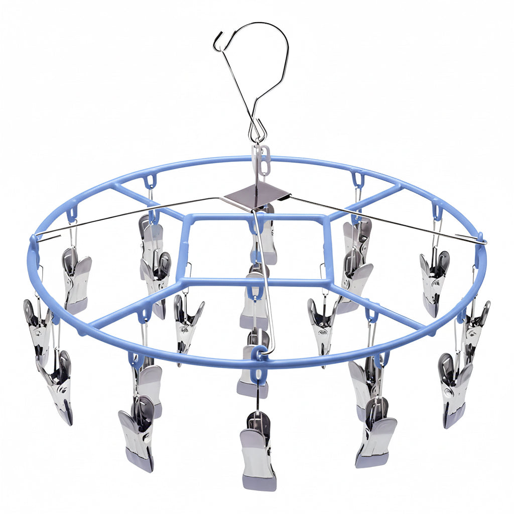 Colgador De Calcetín Ropa Interior De 20 Clips Plegable