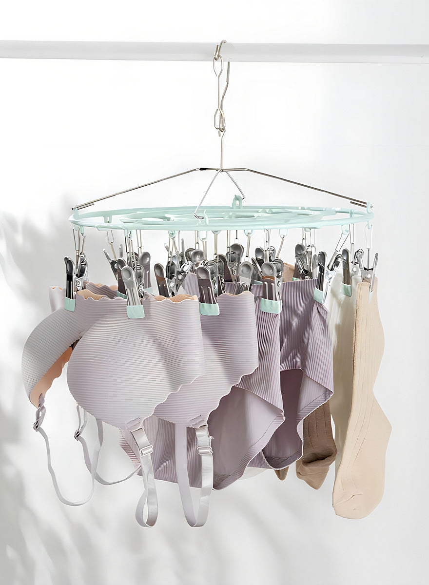 Colgador De Calcetín Ropa Interior De 20 Clips Plegable