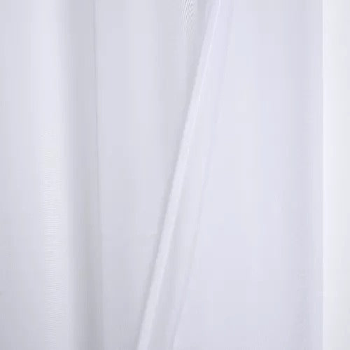 Cortina Velo Liso Con Argolla 140x220 Cm 2 Paño - Blanco Blanco