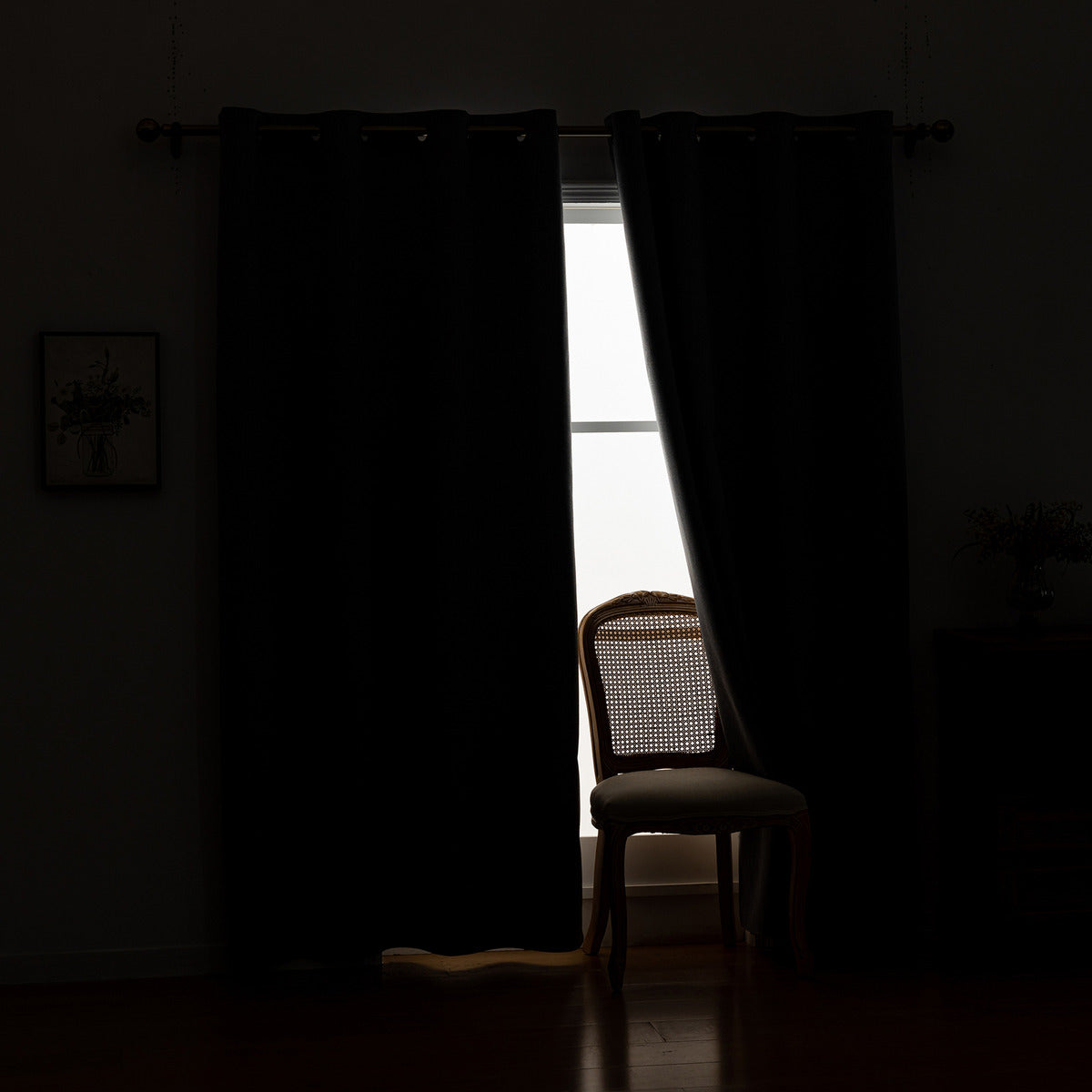 Cortina Lino Con Blackout 100% Térmica Engomada 2 Paños Turquesa