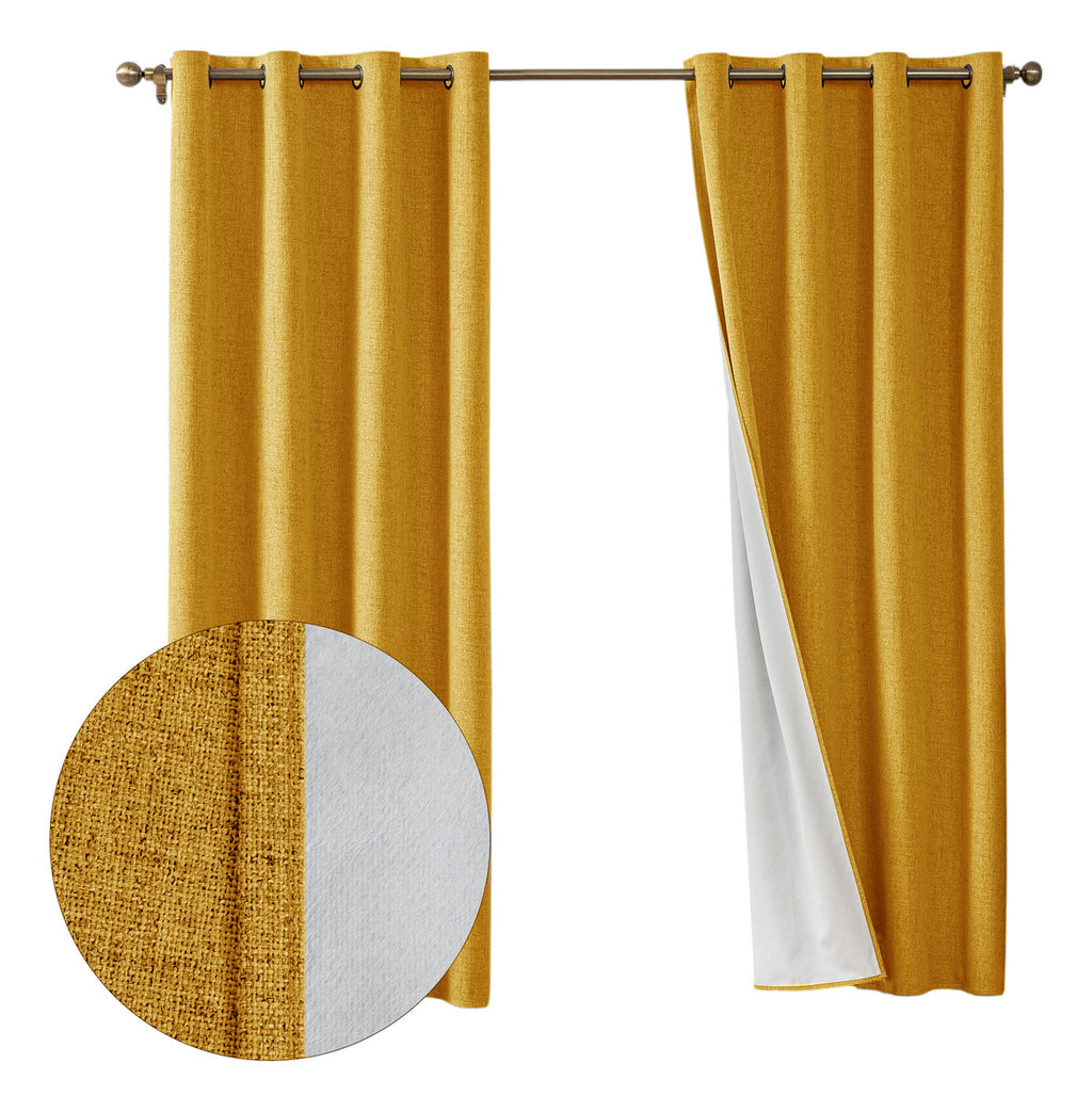 Cortina Lino Con Blackout 100% Térmica Engomada 2 Paños Turquesa