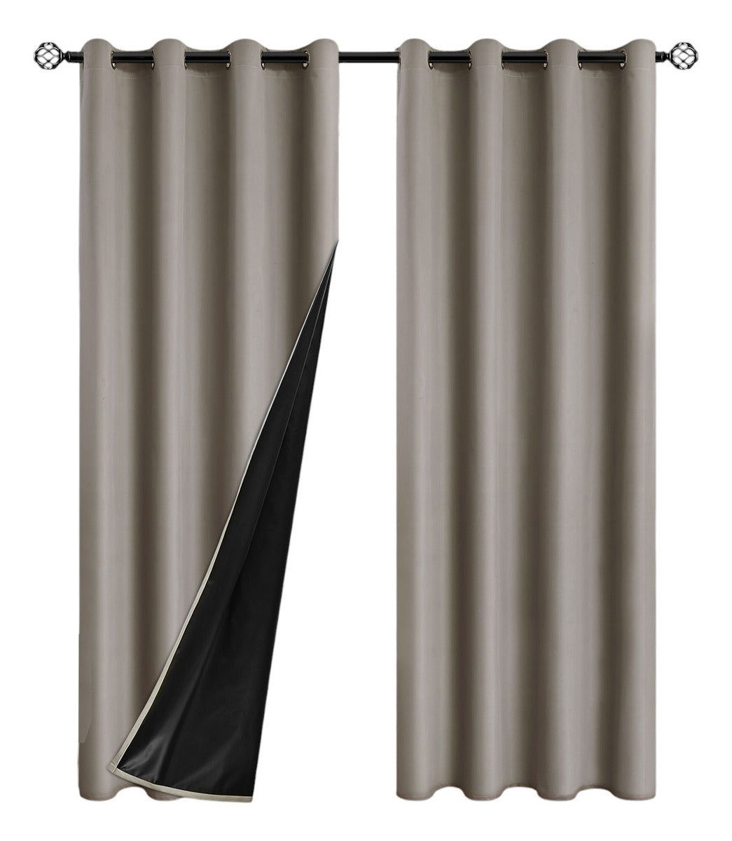 Cortina Blackout Engomada 132x220 2 Paños Tela Fresca