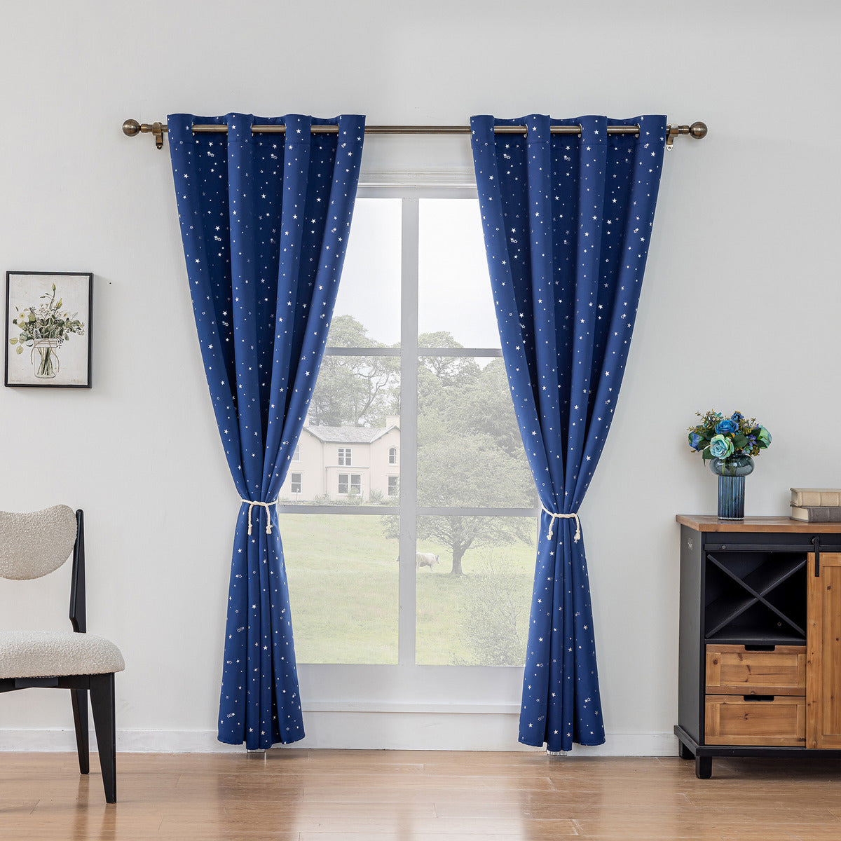 2 Paños Cortina Niña Niño Semi Blackout 140x220 Cm