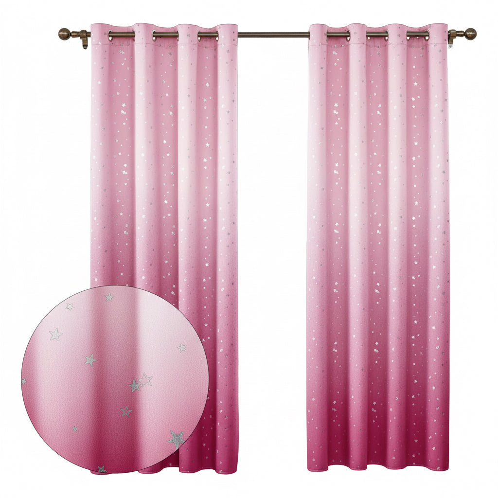 2 Paños Cortina Niña Niño Semi Blackout 140x220 Cm