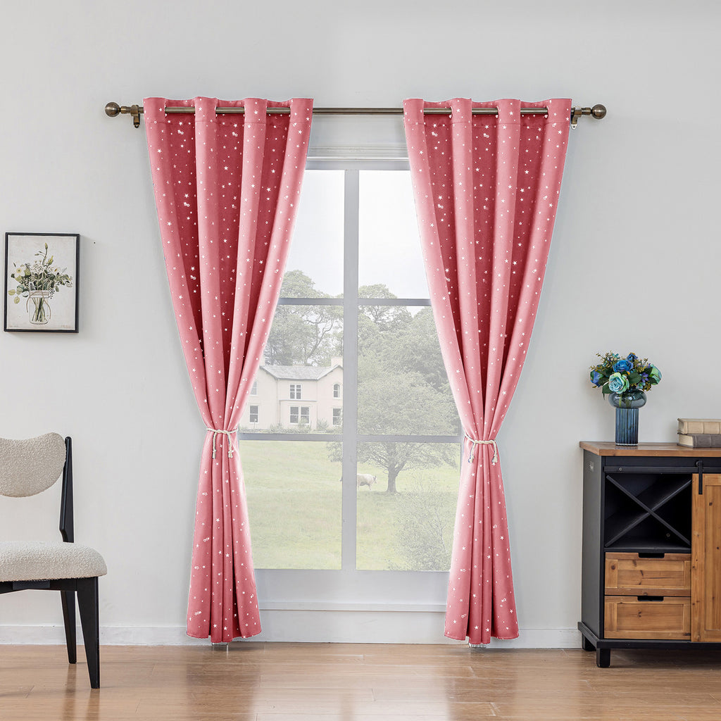 2 Paños Cortina Niña Niño Semi Blackout 140x220 Cm