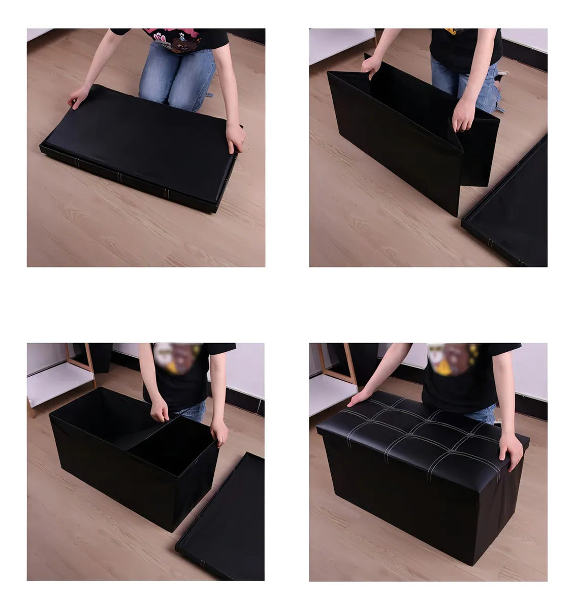 Banqueta Baul Sillon Pie De Cama Silla Organizador Plegable