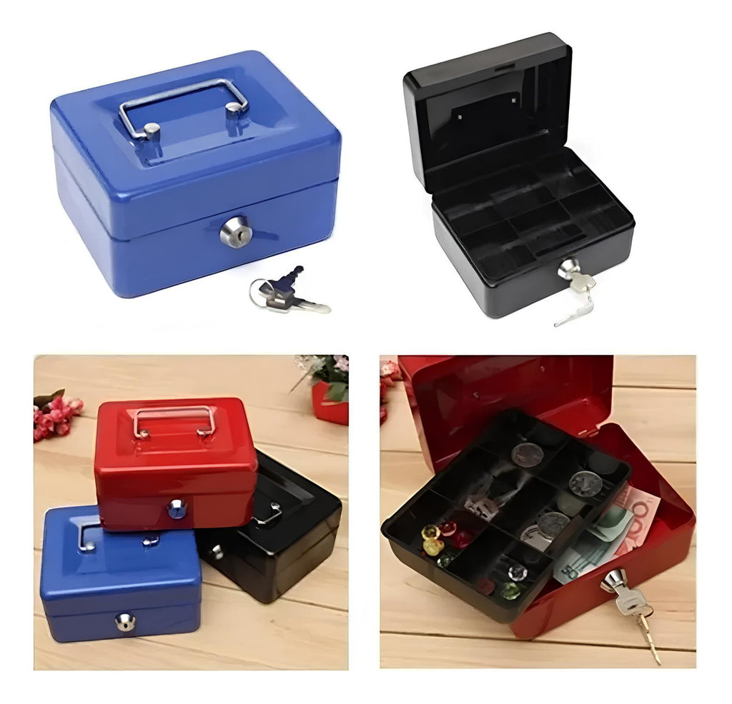 Caja Fuerte Metálica Con Llave Para Dinero 20x16x9cm