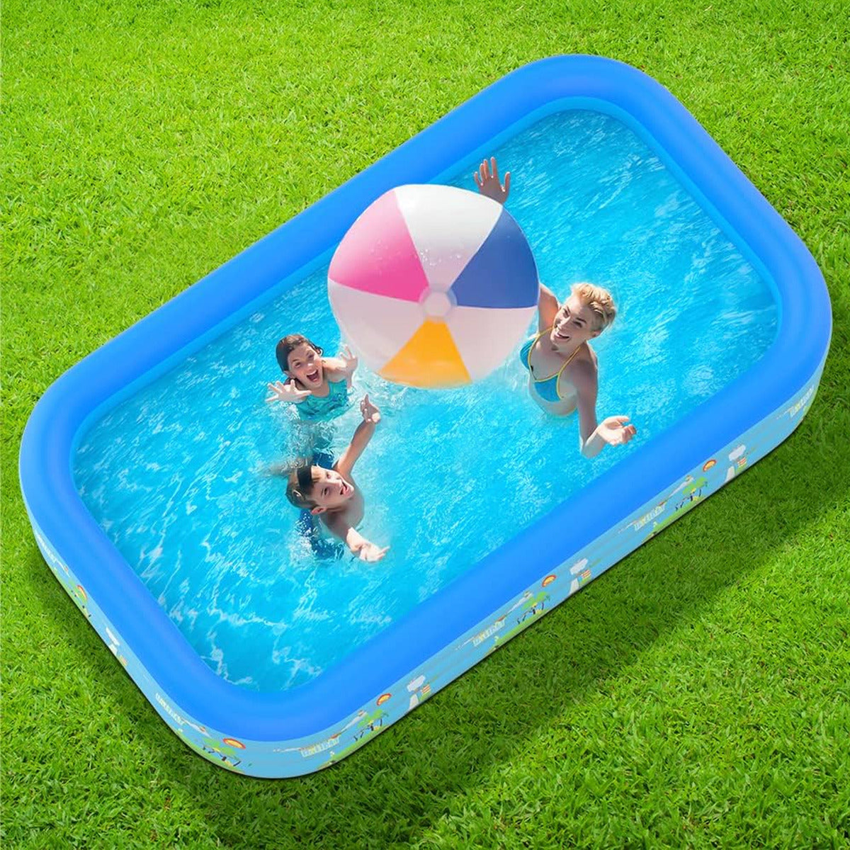 Piscina Inflable Family Pool Niños Rectangular 1,80 Metros Azul