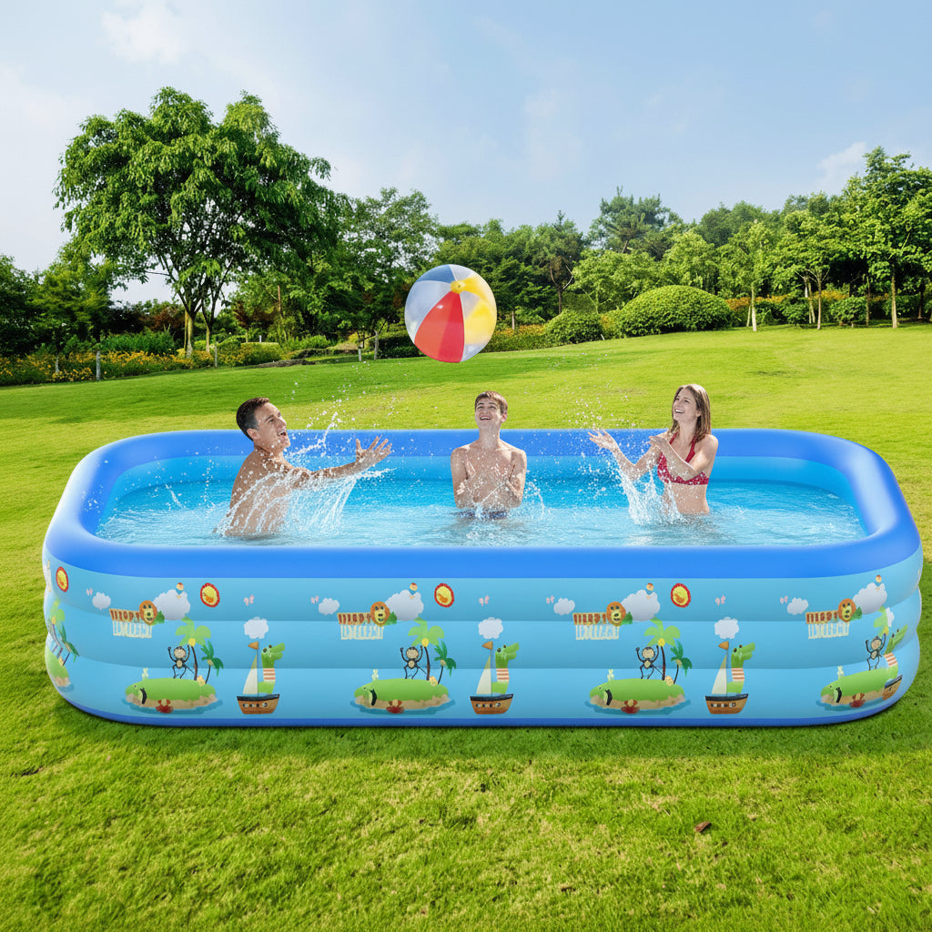 Piscina Inflable Family Pool Niños Rectangular 1,80 Metros Azul