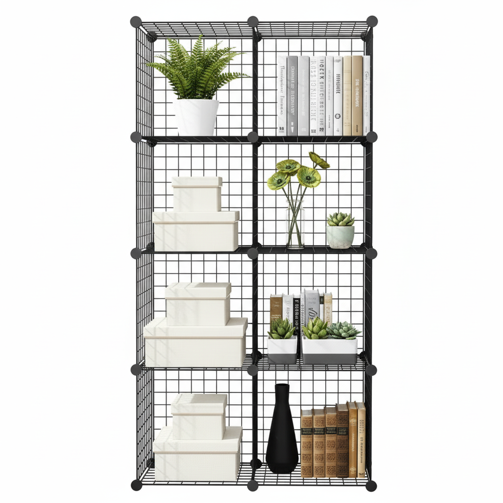 Armario Organizador Metálico Negro 8 Cubos