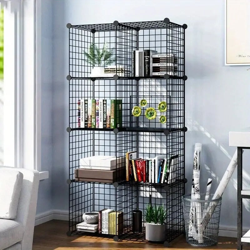 Armario Organizador Metálico Negro 8 Cubos