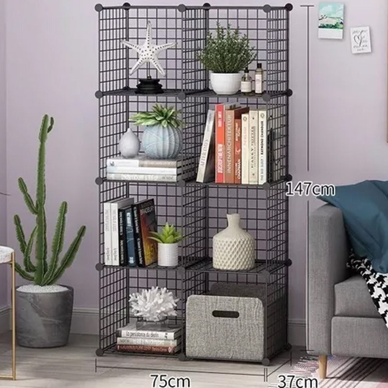 Armario Organizador Metálico Negro 8 Cubos