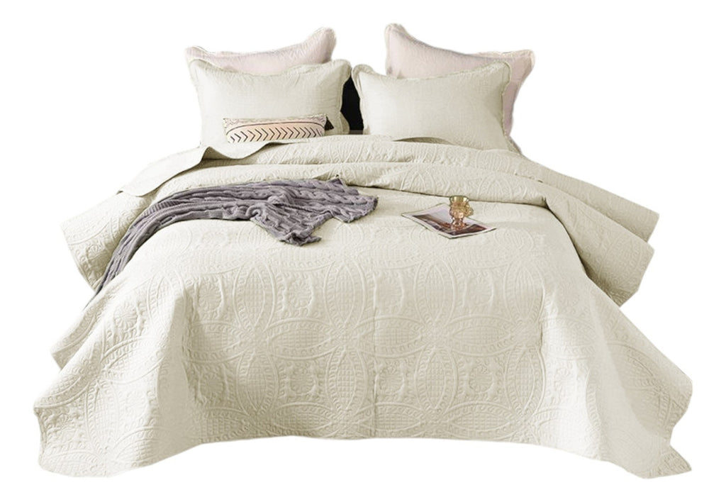 Cobertor De Verano 2 Plaza Unicolor Quilt + 2 Funda Almohada