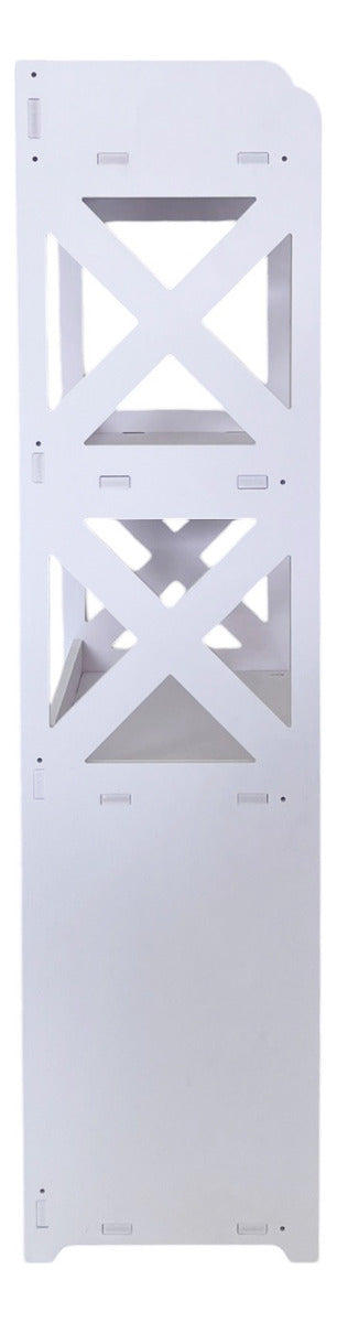 Estante De Baño Organizador Multiuso Con Puertas 4 Niveles Blanco