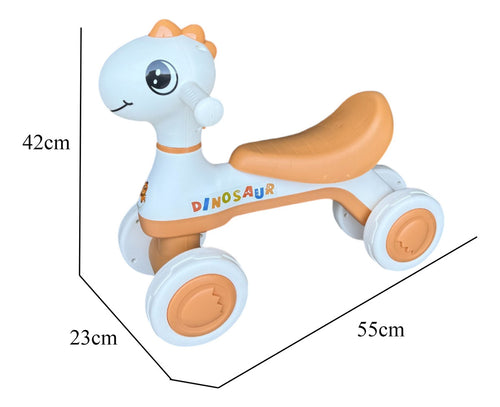 Andador Infantil Equilibrio De Dinosaurio Con Música Color Naranja