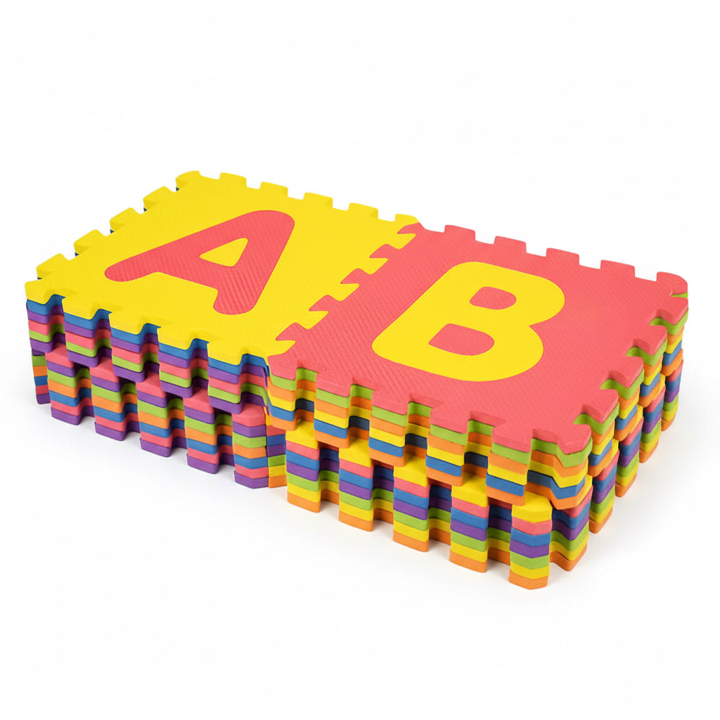 Tapete Encastrable Para Bebé Haiton Alfombra Bebe Goma Eva, Letras Color Surtidos Letras 30cm X 30cm 8 Mm X 26u