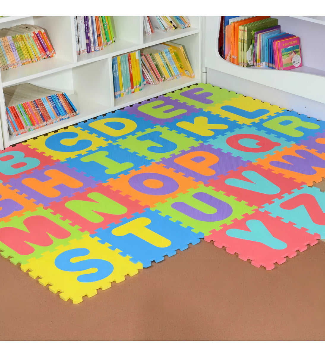 Tapete Encastrable Para Bebé Haiton Alfombra Bebe Goma Eva, Letras Color Surtidos Letras 30cm X 30cm 8 Mm X 26u