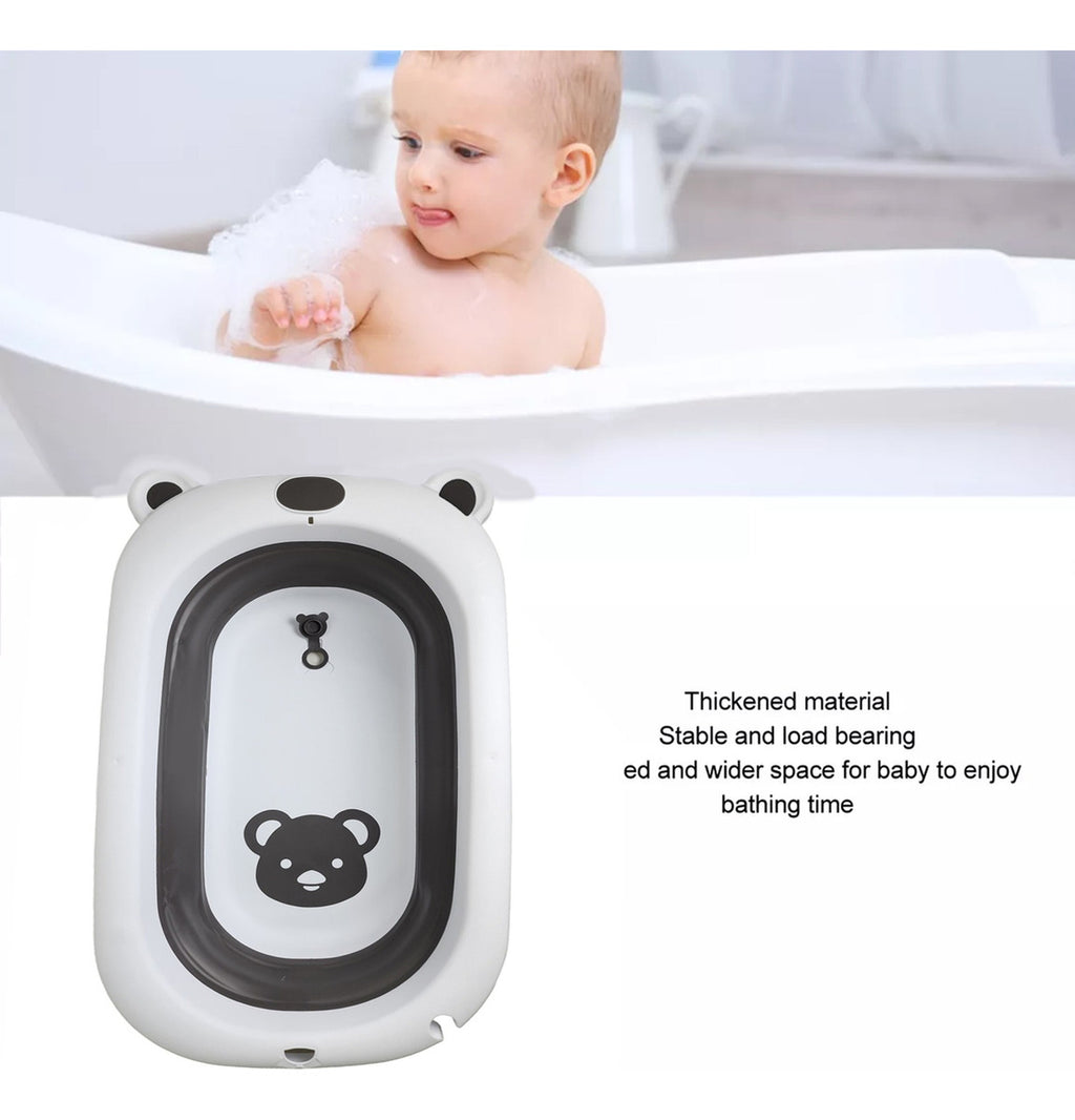 Kit Bañera Para Bebés, Bañera Plegable De 5 Piezas Gris Liso