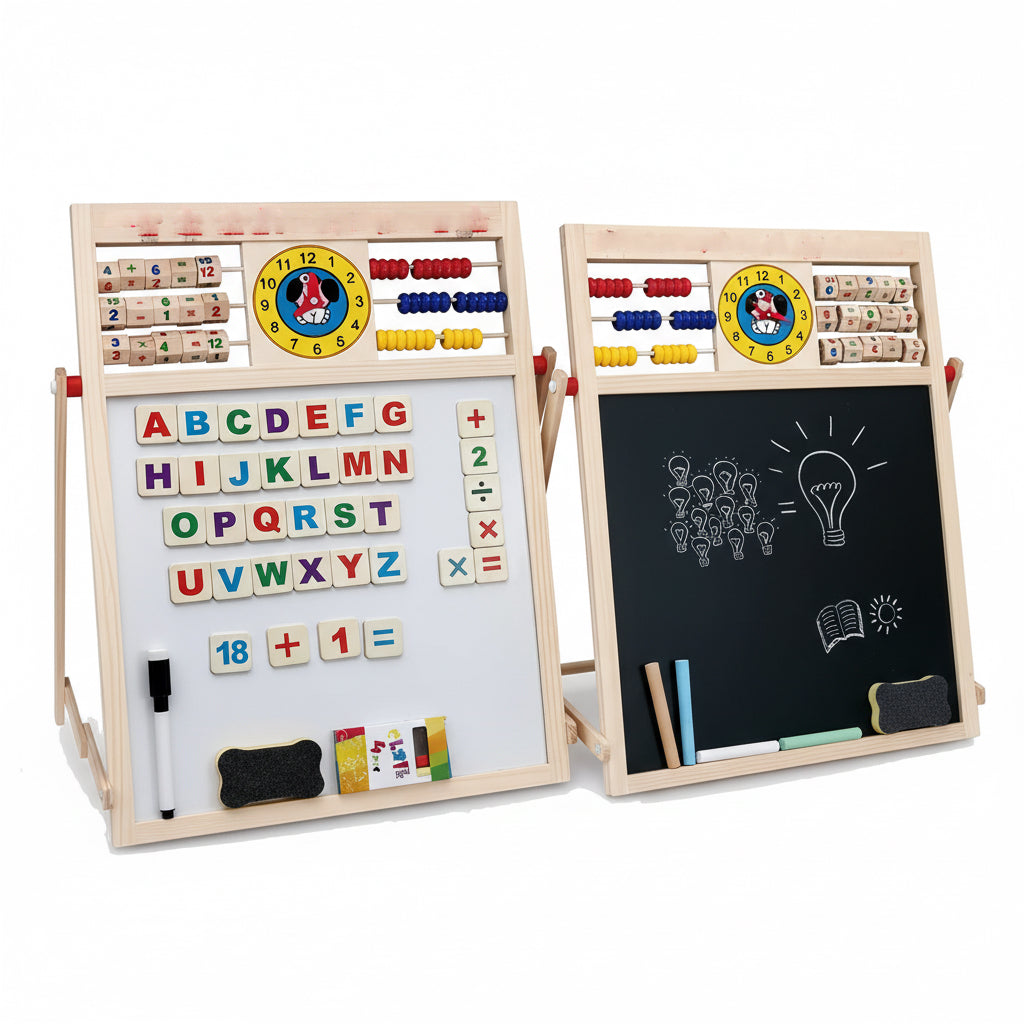 Pizarra Doble Para Niños Educativa Plumon Y Tiza