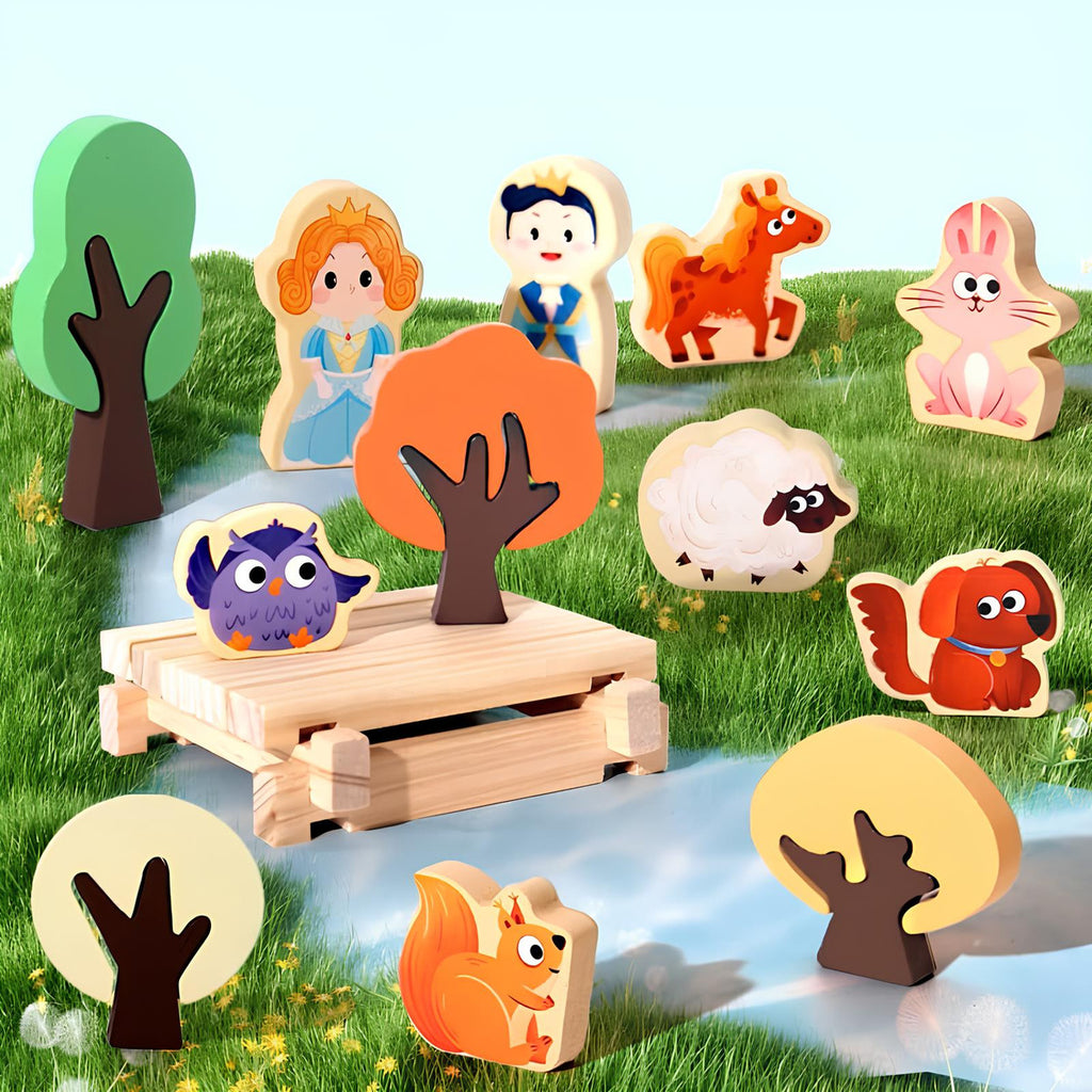 Juego De Bloques De Construcción De Madera Casa 170 Piezas