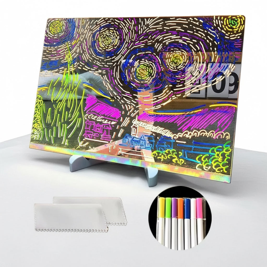 Pizarra Blanca Luminosa Usb Borrable Ins Style Con 7 Rotulad