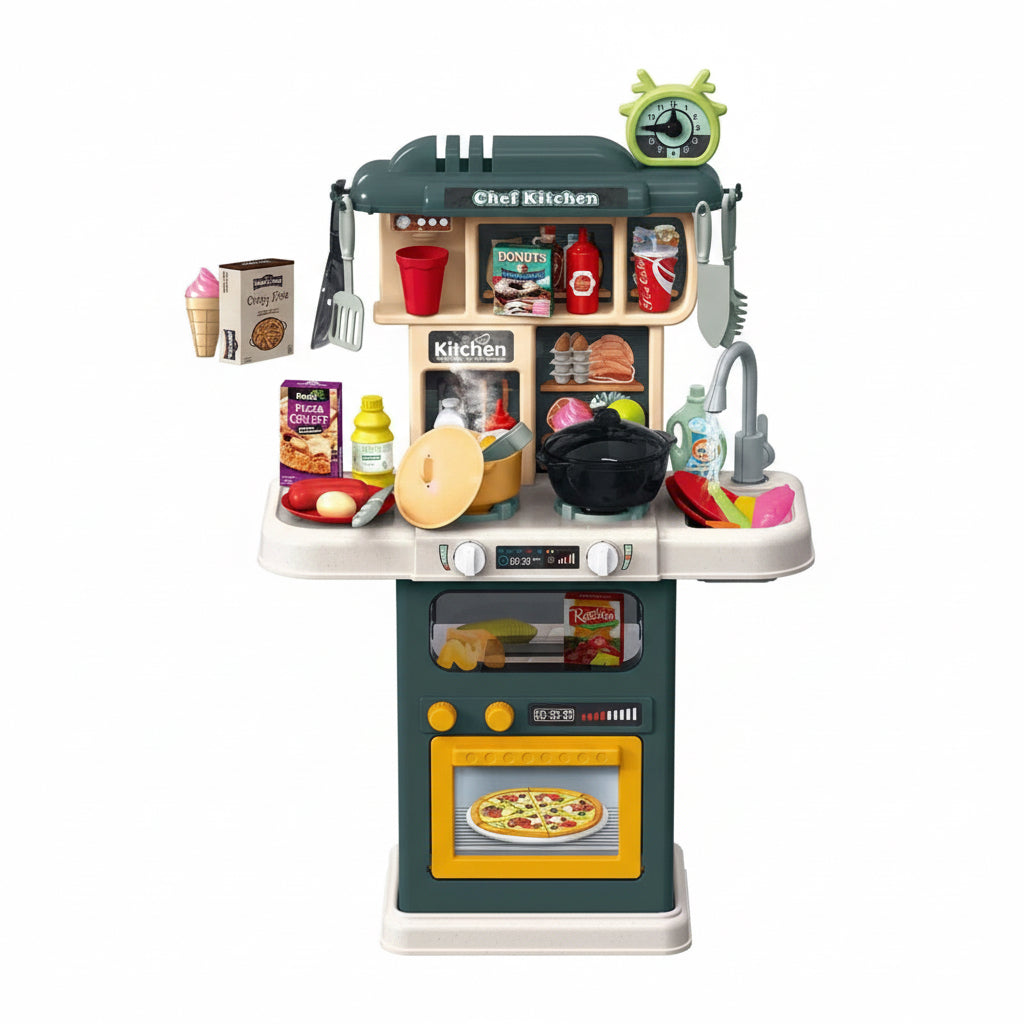 Cocina Juguete Para Niños 64 Piezas Cocina, Horno Y Estante