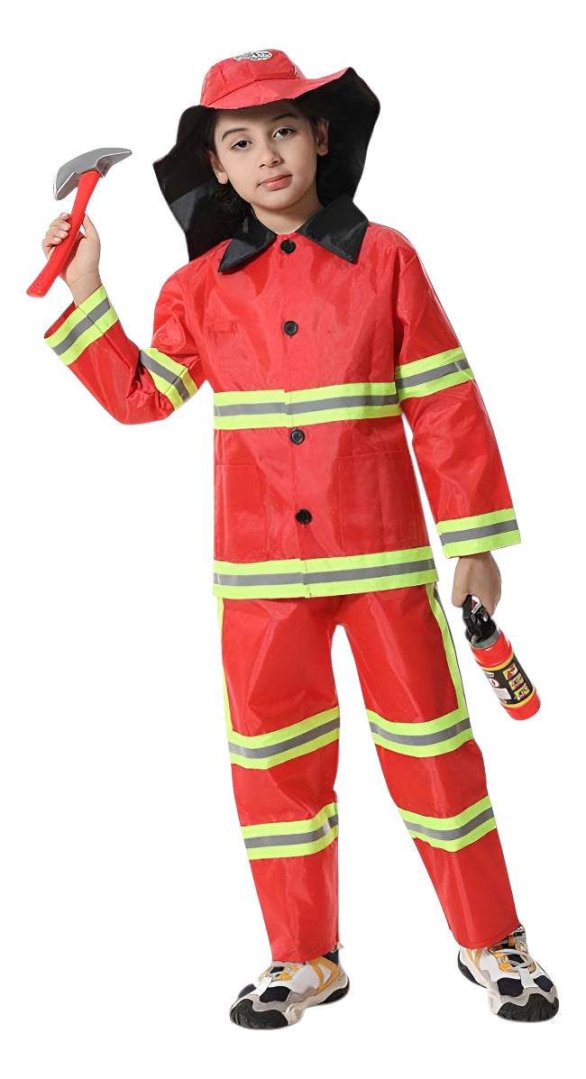 Set De Trajes Disfraces Cuentos Infantiles Varios Personajes Talla M 110-120cm Bombero