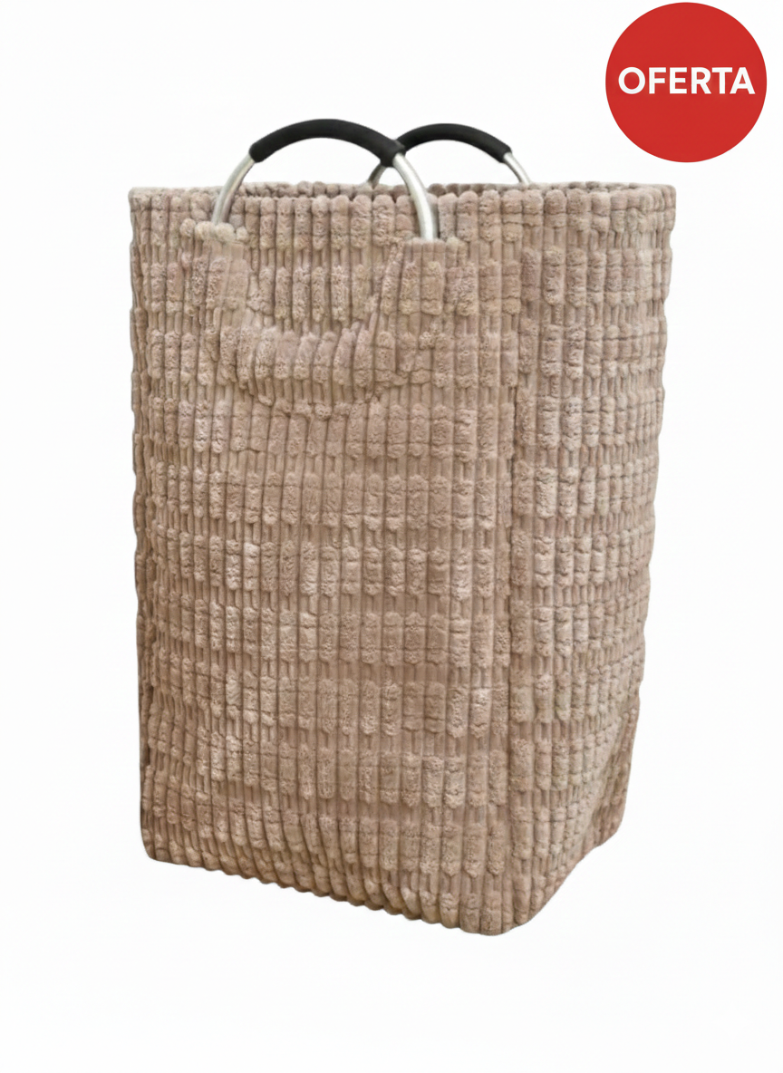 Canasto Cesto Tela Organizador Multiuso Para Ropa Sucia Beige